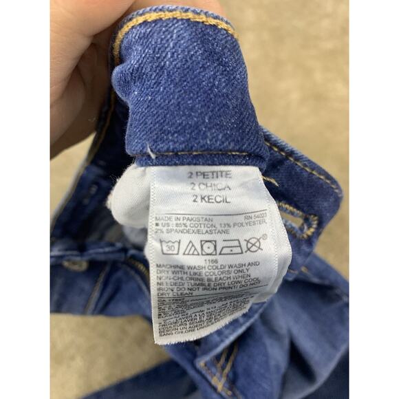 Old Navy Womens Size 2 Petite Rockstar Super Skinny Whiskered Blue Jeans #662 - Picture 4 of 11